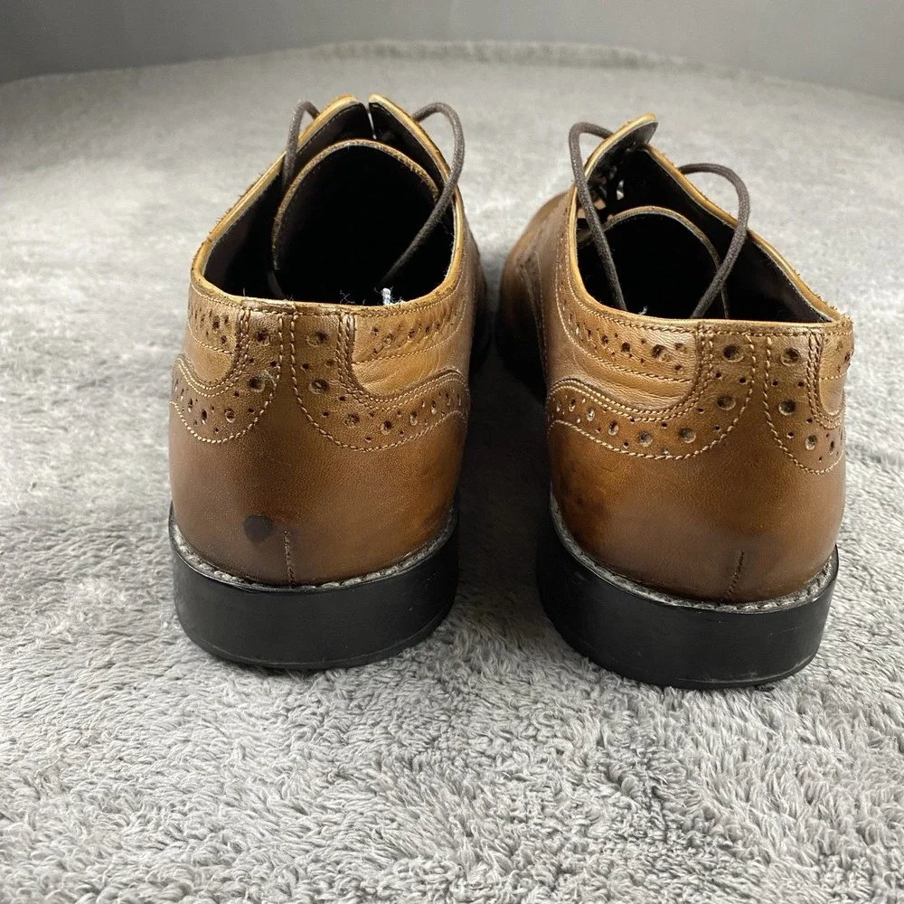 Nunn Bush Brown Leather Oxford Dress Shoes‎ Mens Size 10.5 M Comfort Gel